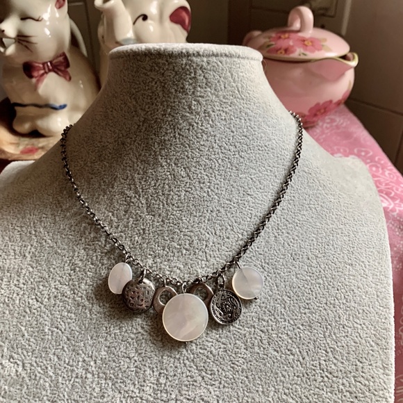 SILPADA Sterling Mother Of Pearl Coin Necklace 925 - Picture 8 of 10